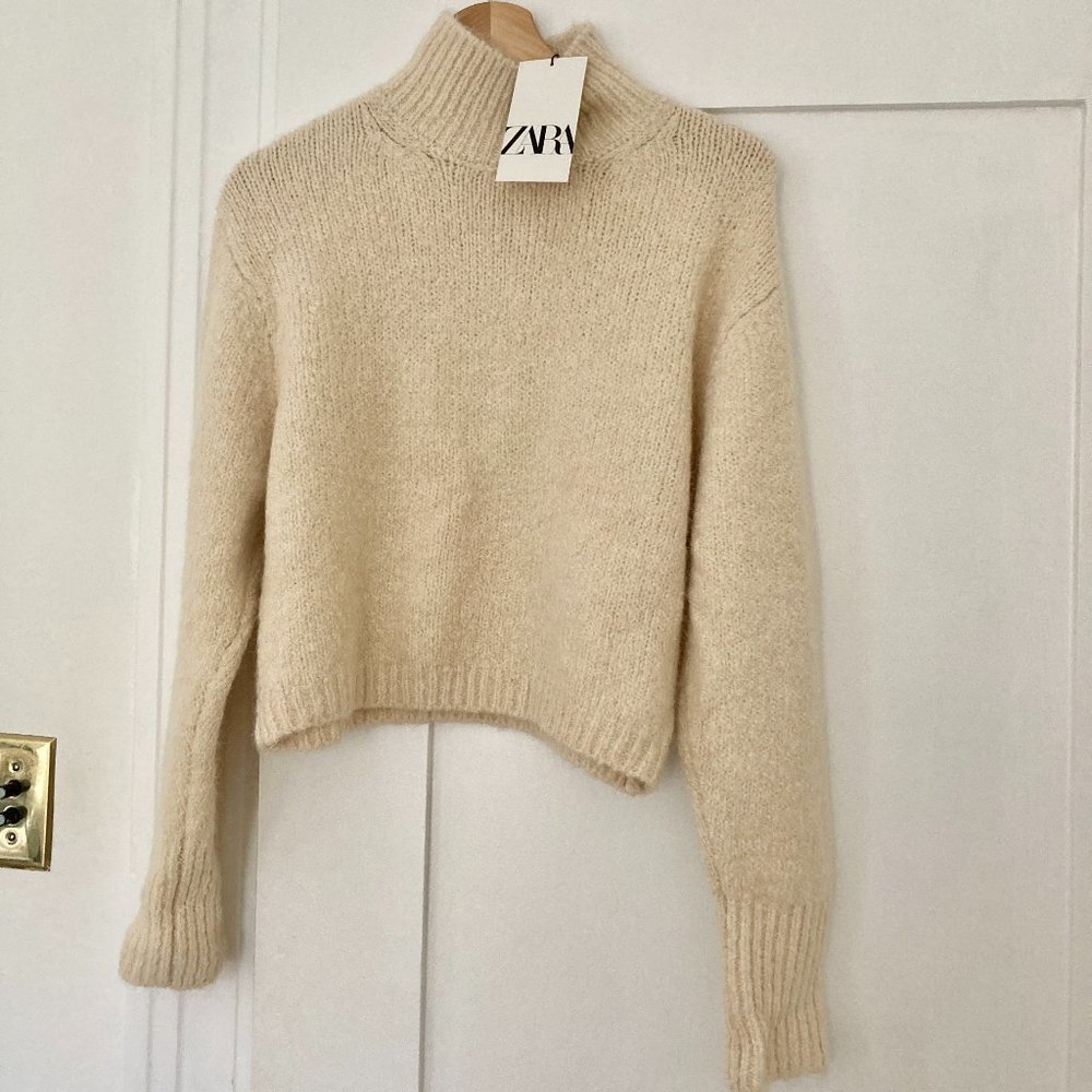 ZARA soft knit sweater beige M NWT